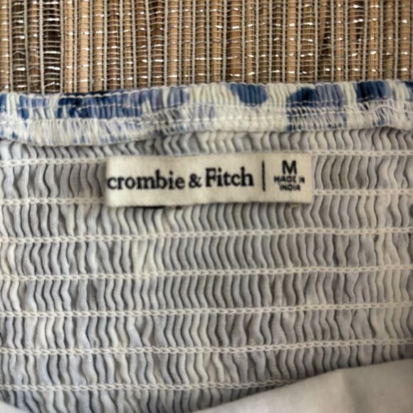 ABERCROMBIE & FITCH | Emerson Poplin Puff Sleeves Dress Blue Floral Size Medium - Picture 4 of 7